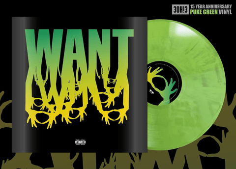 3OH!3 - Want (15th Anniversary Edition Puke Green Vinyl LP x/1000) - Rare Limiteds