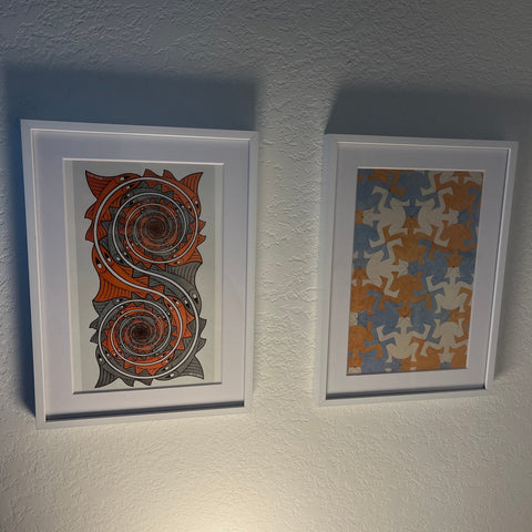Set of 2 Reproduction Prints After M.C. Escher