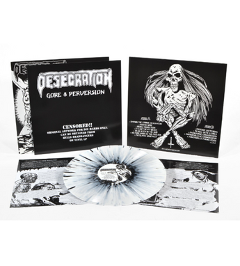 Desecration - Gore & Perversion (Limited Edition White w/ Black Splatter Vinyl LP x/400)