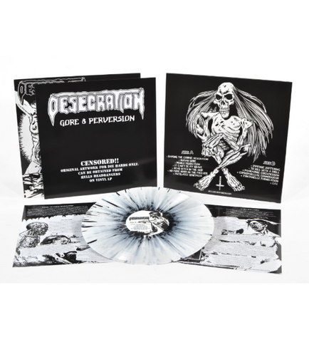 Desecration - Gore & Perversion (Limited Edition White w/ Black Splatter Vinyl LP x/400)