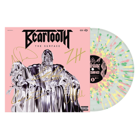 Beartooth - The Surface (Autographed Limited Edition Clear w/ Pink, Yellow & Green Splatter Vinyl LP) - Rare Limiteds