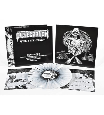 Desecration - Gore & Perversion (Limited Edition White w/ Black Splatter Vinyl LP x/400) - Rare Limiteds