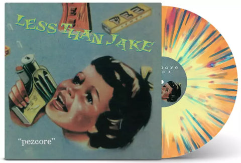 Less Than Jake - Pezcore (Forever Version Yellow & Orange Swirl w/ Purple & Blue Splatter Vinyl LP x/1000)