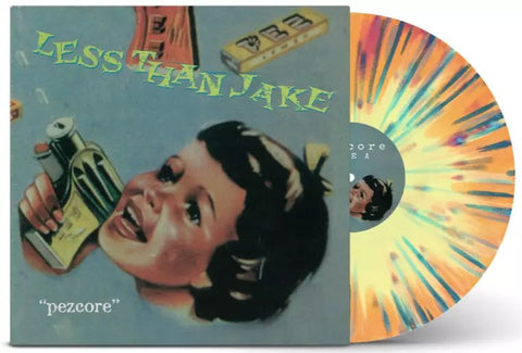 Less Than Jake - Pezcore (Forever Version Yellow & Orange Swirl w/ Purple & Blue Splatter Vinyl LP x/1000) - Rare Limiteds
