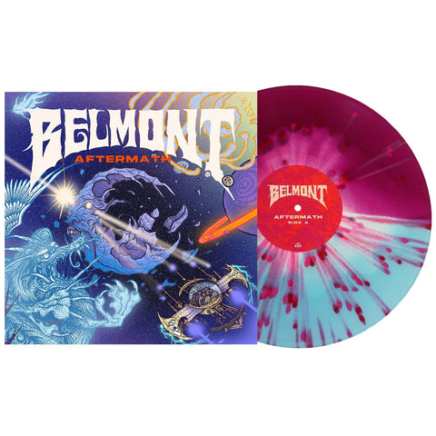 Belmont - Aftermath (Limited Edition Bone in Half Electric Blue / Half Deep Purple w/ Red & Hot Pink Splatter Vinyl LP x/200)