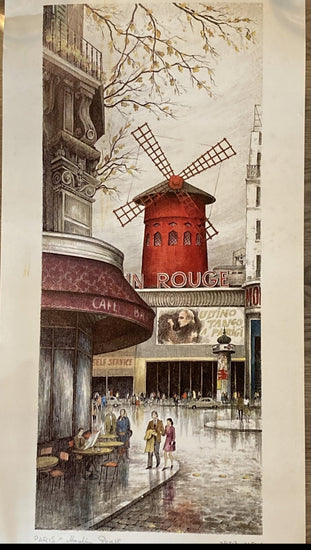 Raphael Ortiz Aldau - Paris Moulin Rouge (Autographed Print - 1974) - Rare Limiteds