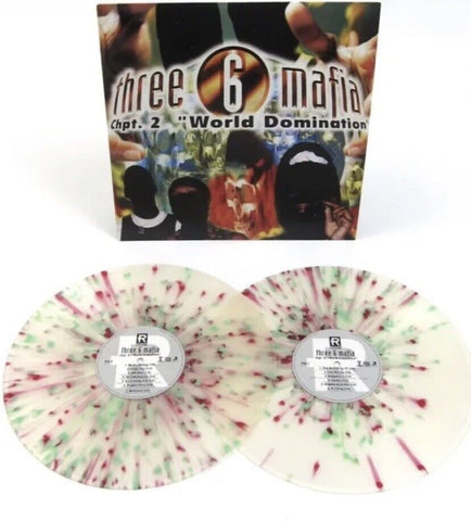 Three 6 Mafia - Chpt. 2 "World Domination" (Limited Edition Clear w/ Green & Magenta Splatter Vinyl 2xLP x/500) - Rare Limiteds